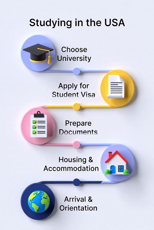 اینفوگرافی مهاجرت تحصیلی به آمریکا